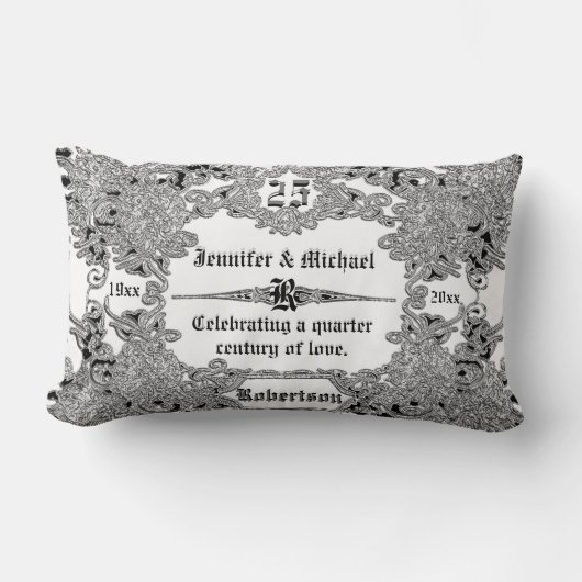 第25回シルバー結婚ズ記念日 ランバークッション (正面)