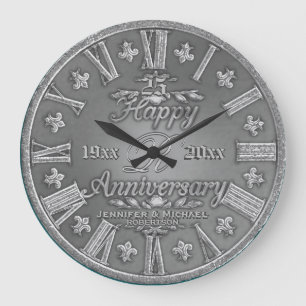 第25回シルバー結婚ズ記念日 ラージ壁時計