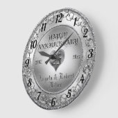 第25回シルバー結婚ズ記念日 ラージ壁時計 (傾斜)