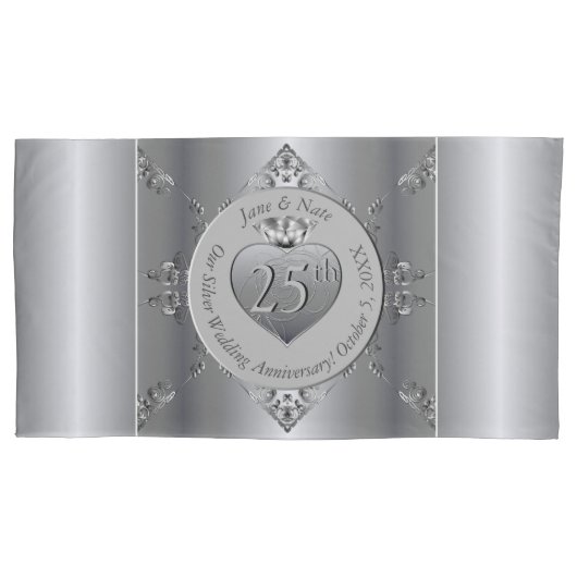 第25回シルバー結婚ズ記念日 枕カバー (正面左)