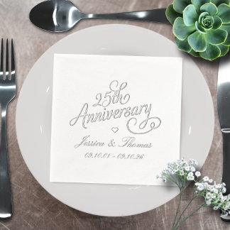 第25回シルバー結婚ズ記念日 箔ナプキン
