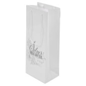 第25回シルバー記念イニシャルとホワイトローズ ワインギフトバッグ (正面アングル)