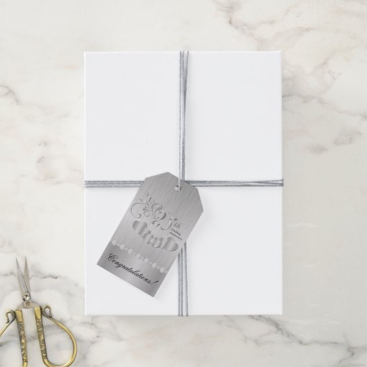 第25回シルバー記念日 ギフトタグ (より糸付き)