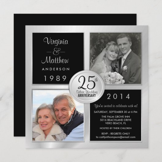 第25回シルバー記念過去&プレゼント写真 招待状 (正面/裏面)