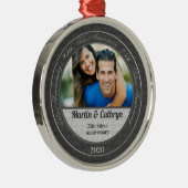 第25回シルバ結婚ー記念写真クリスマス メタルオーナメント (右)