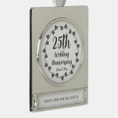第25回シルバ結婚ー記念日アイビーリース シルバープレートバナーオーナメント (右)