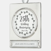 第25回シルバ結婚ー記念日アイビーリース シルバープレートバナーオーナメント (左)