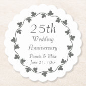 第25回シルバ結婚ー記念日アイビーリース ペーパーコースター (正面)