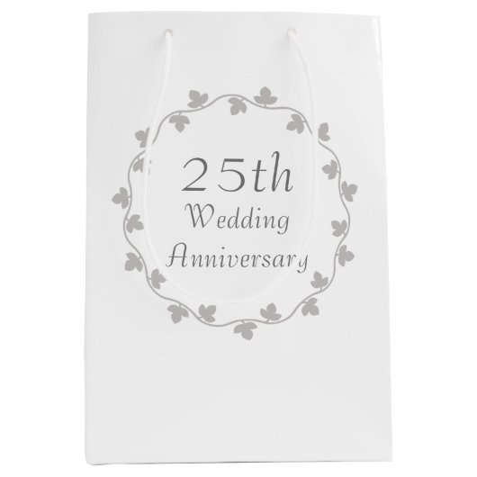 第25回シルバ結婚ー記念日アイビーリース ミディアムペーパーバッグ (正面)