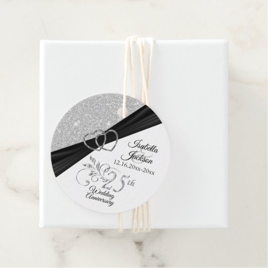 第25回シルバ結婚ー記念日 – グリッター フェイバータグ (インサイチュ)