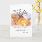 第25回ジュビリー宗教生活修道女クロス・キャンドル カード (黄色い花)