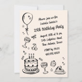 第25回ドードルお洒落手書き誕生日パーティー 招待状 (正面)