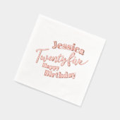 第25回バースデーパーティー25回スクリプトバラ金ゴールド 箔ナプキン (左)