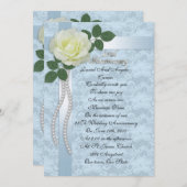 第25回発願リニューアル招待状ホワイトローズ 招待状 (正面/裏面)