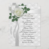 第25回発願リニューアル招待状ホワイトローズ 招待状 (正面/裏面)