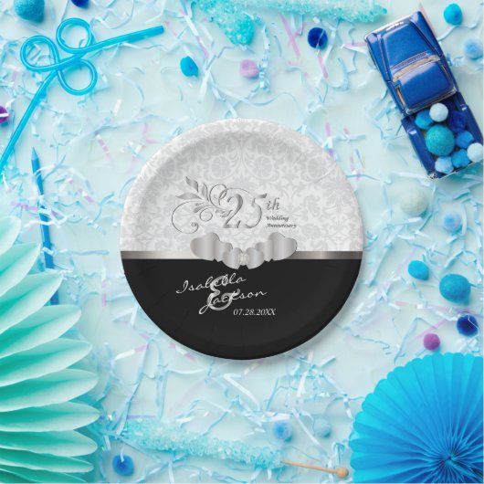 第25回白銀結婚記念日 ペーパープレート (パーティー)
