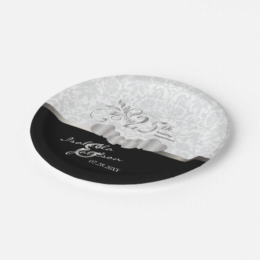 第25回白銀結婚記念日 ペーパープレート (アングル)