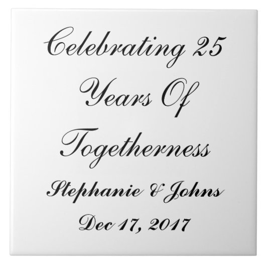 第25回結婚シルバー25カスタム年 タイル (正面)