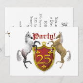 第25回誕生日パーティーへの招待（紋章つき） 招待状 (正面/裏面)