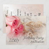 第25回誕生日パーティーバラ 招待状 (正面/裏面)