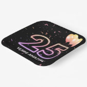 第25回誕生日パーティー風船と紙吹雪 ペーパープレート (傾斜あり)