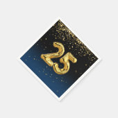 第25回金ゴールドバルーンと紙吹雪ナプキン スタンダードカクテルナプキン (角)