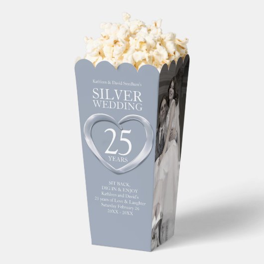 第25回銀結婚周年記念ハート フェイバーボックス (はじけた状態)