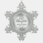 第25回銀結婚行記念4 スノーフレークピューターオーナメント (正面)