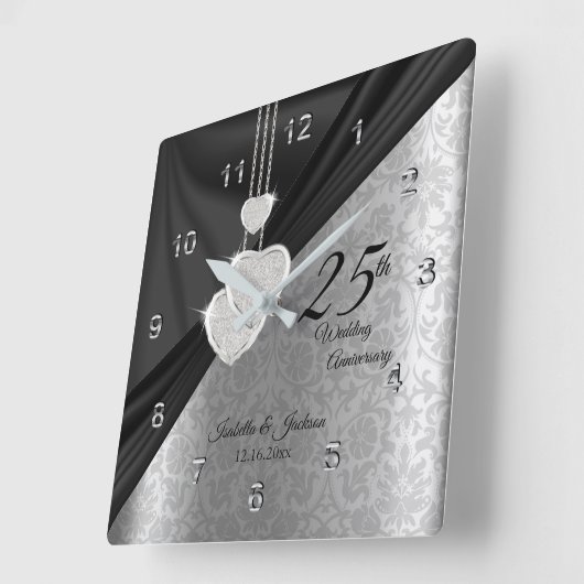 第25回銀結婚行記念 スクエア壁時計 (傾斜)