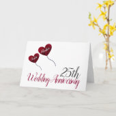 第25回銀結婚記念ハート カード (黄色い花)