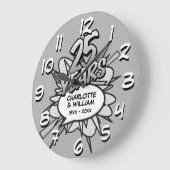 第25回銀記念漫画ブックアーポップ・アートのト ラージ壁時計 (傾斜)