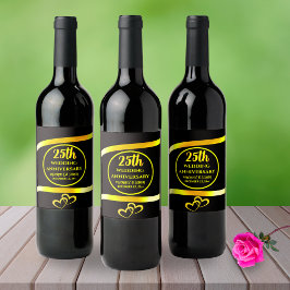 第25回黒金ゴールドモダン結婚記念日パーティー ワインラベル