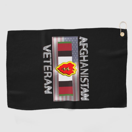 第25歩兵師団アフガニスタン退役軍人 ゴルフタオル (横)