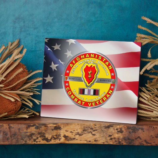 第25歩兵師団アフガニスタン退役軍人 フォトプラーク (側面)