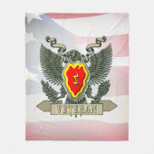 第25歩兵師団退役軍人 フリースブランケット (正面)