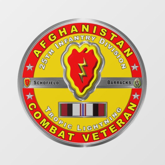 第25歩兵師団「アフガニスタン退役軍人」 ウィンドウサイン (シート)