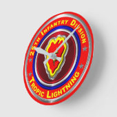 第25歩兵師団「トロピック稲妻」 ラウンド壁時計 (傾斜)