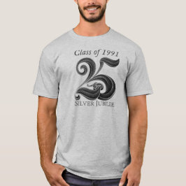 第25男性へ25周年記念の同窓会のワイシャツ Tシャツ