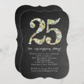 第25第25誕生会の招待を驚かして下さい 招待状 (正面/裏面)
