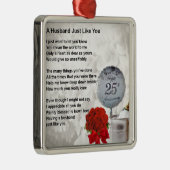 第25結婚式の夫の詩 メタルオーナメント (右)