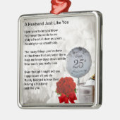 第25結婚式の夫の詩 メタルオーナメント (左)