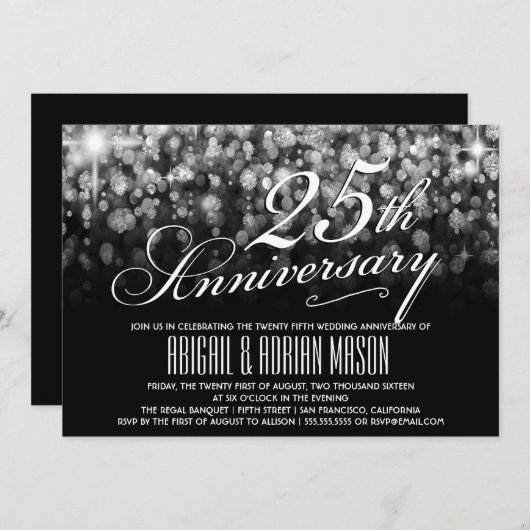 第25結婚記念日の招待状 招待状 (正面/裏面)