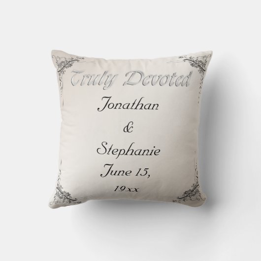 第25結婚記念日の記念品の枕 クッション (裏面)