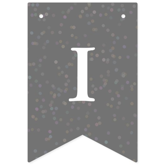 第25結婚記念日の銀のStardustの紙吹雪 バンティングフラッグ (第3の旗)