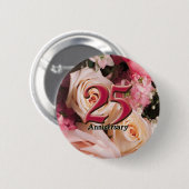 第25結婚記念日ボタン 缶バッジ (正面&裏面)