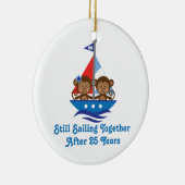 第25結婚記念日猿のためのギフト セラミックオーナメント (右)