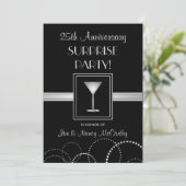 第25記念日のびっくりパーティのカスタムの招待状 招待状 (スタンド正面)