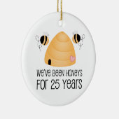 第25記念日のカップルのギフト セラミックオーナメント (右)