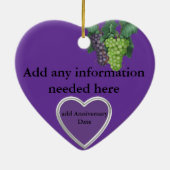 第25記念日のギフトのオーナメントのワイン愛好家 セラミックオーナメント (裏面)