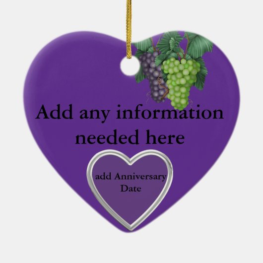 第25記念日のギフトのオーナメントのワイン愛好家 セラミックオーナメント (裏面)